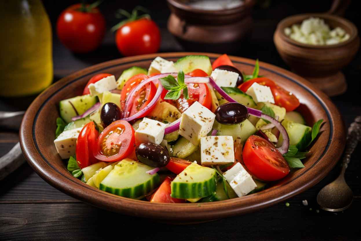 Классический рецепт греческого салата: освежающий вкус Средиземноморья